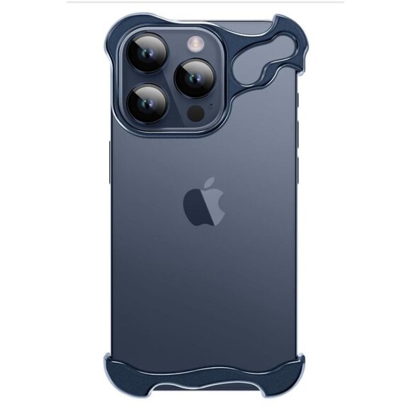 MINIMALIST PHONE CASE Metal Frameless Blue Case iPhone 15 Pro Max - Picture 1 of 7